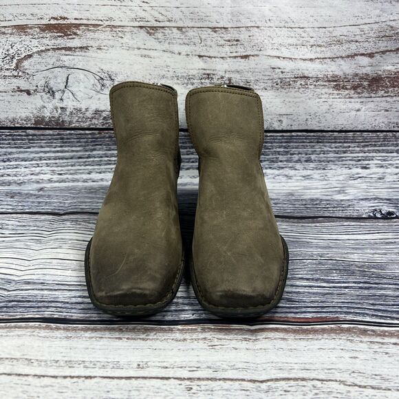 Born Rascal Brown Leather Square Toe Western Ankle Booties, Women’s size 10 - Picture 2 of 10